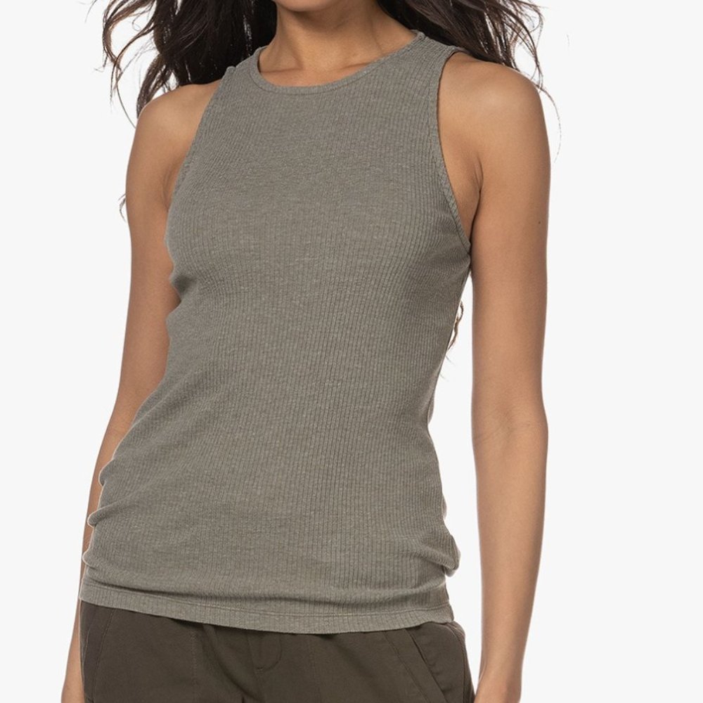 James Perse CLEAN CUT AWAY RIBBED TANK